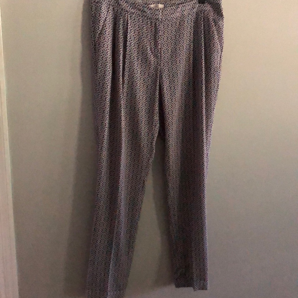 Loft BlueWhite Cuffed Pants